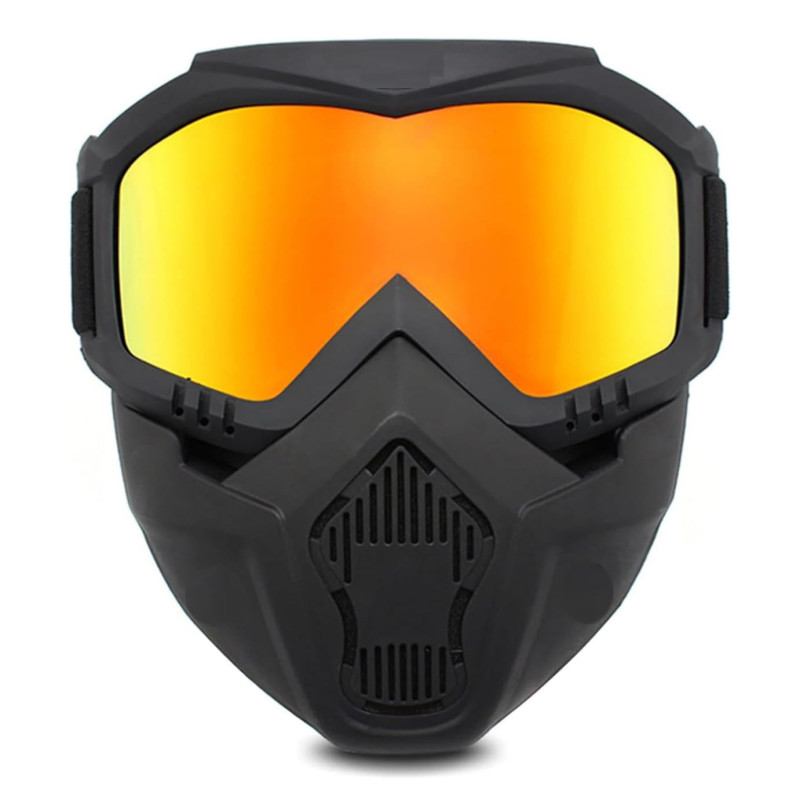 Motorcycle Helmet Riding Goggles Glasses With Removable Face Mask