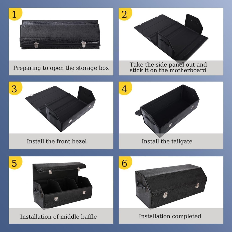 Car Trunk Organizer Foldable Cover 3 Compartments