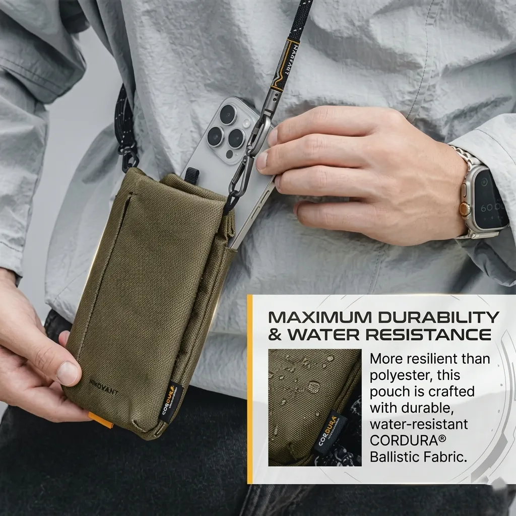 Crossbody Bag Compact Mobile Pouch with Adjustable Strap
