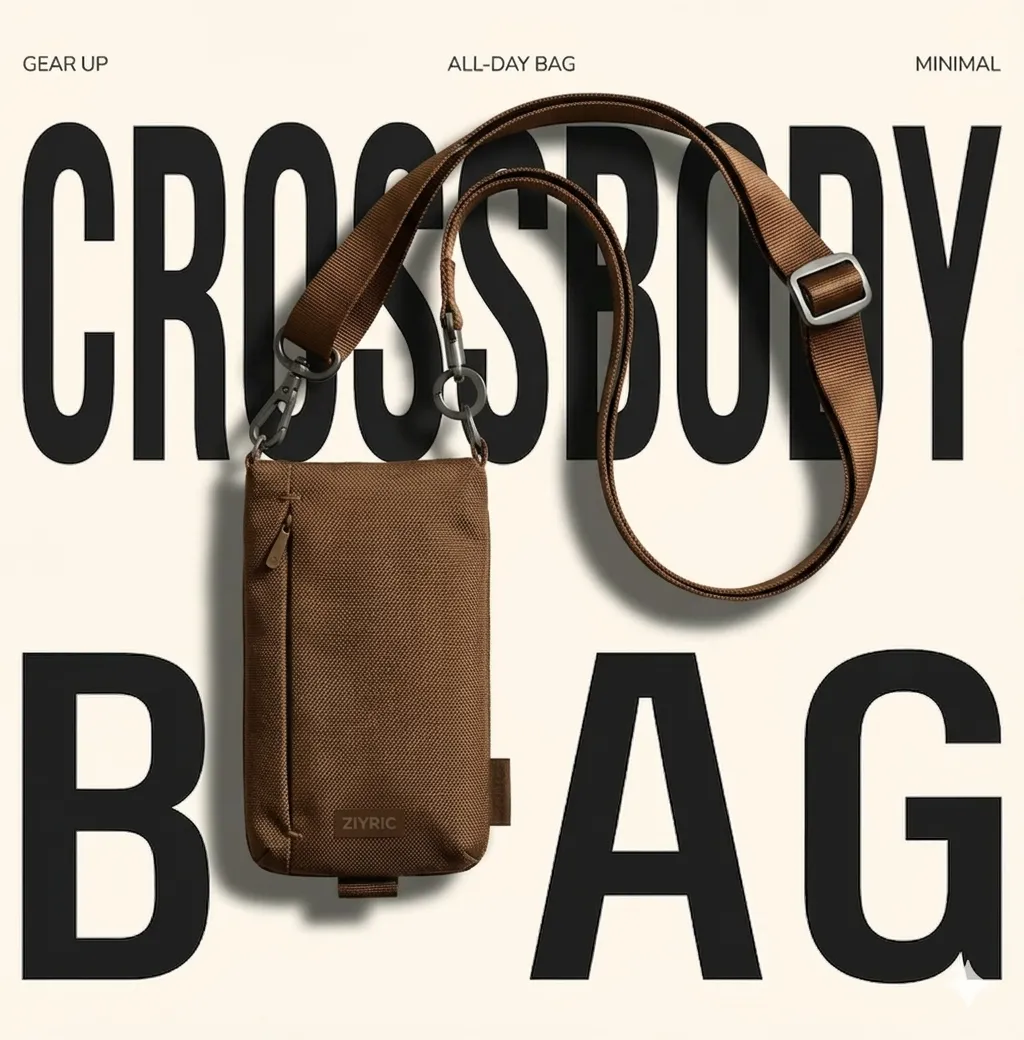 Crossbody Bag Compact Mobile Pouch with Adjustable Strap
