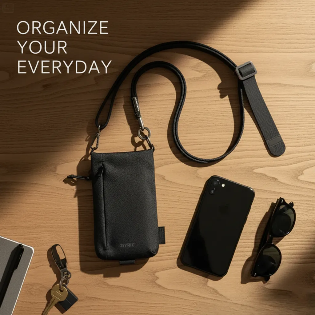 Crossbody Bag Compact Mobile Pouch with Adjustable Strap