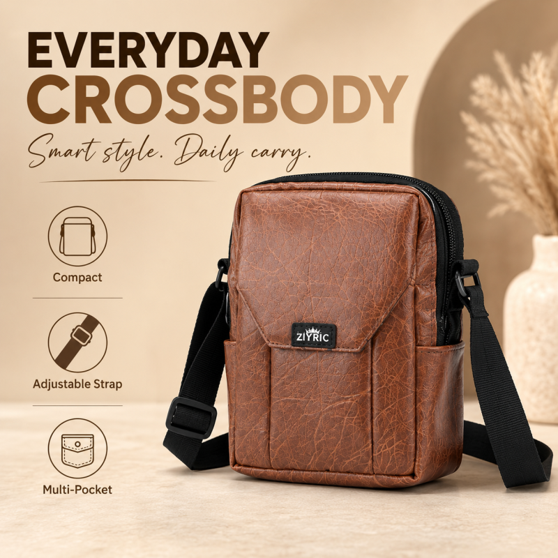 Ziyric Crossbody Shoulder Bag 100% Geneiune Leather