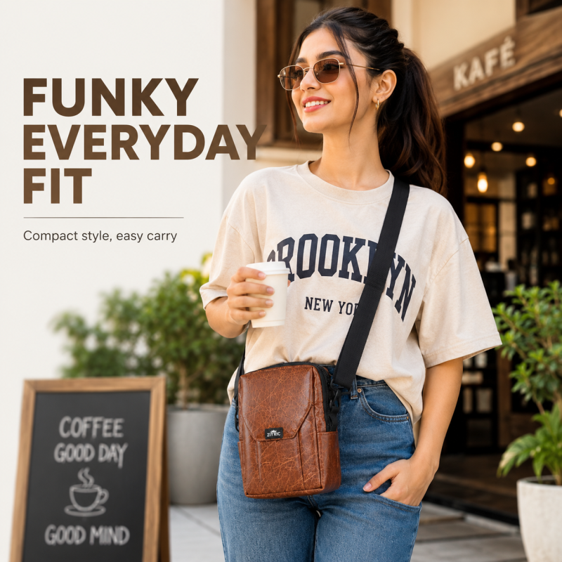 Ziyric Crossbody Shoulder Bag 100% Geneiune Leather