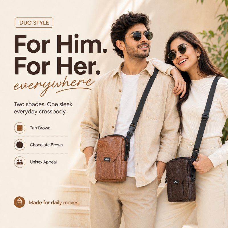 Ziyric Crossbody Shoulder Bag 100% Geneiune Leather