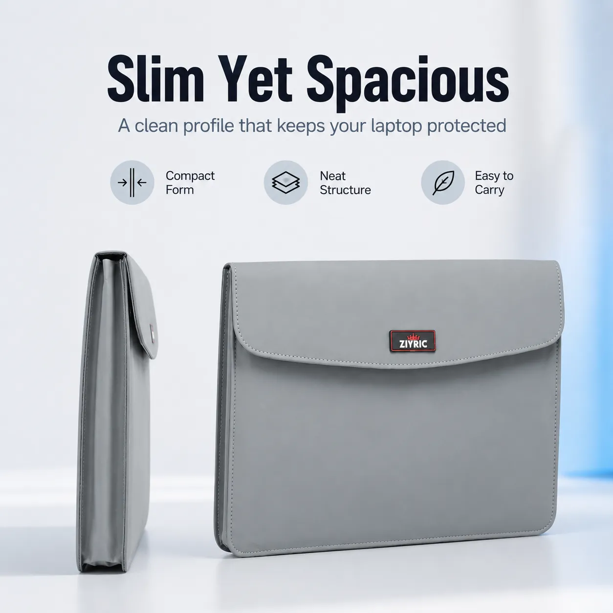 Professional PU Laptop Sleeve with Power Organizer Pouch – Stylish & Protective Case