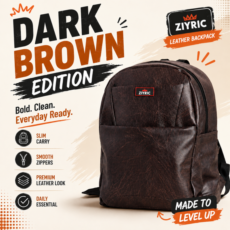 ZIYRIC Leather Backpack for Men & Women | Premium Bag