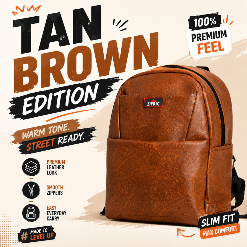 ZIYRIC Leather Backpack for Men & Women | Premium Bag