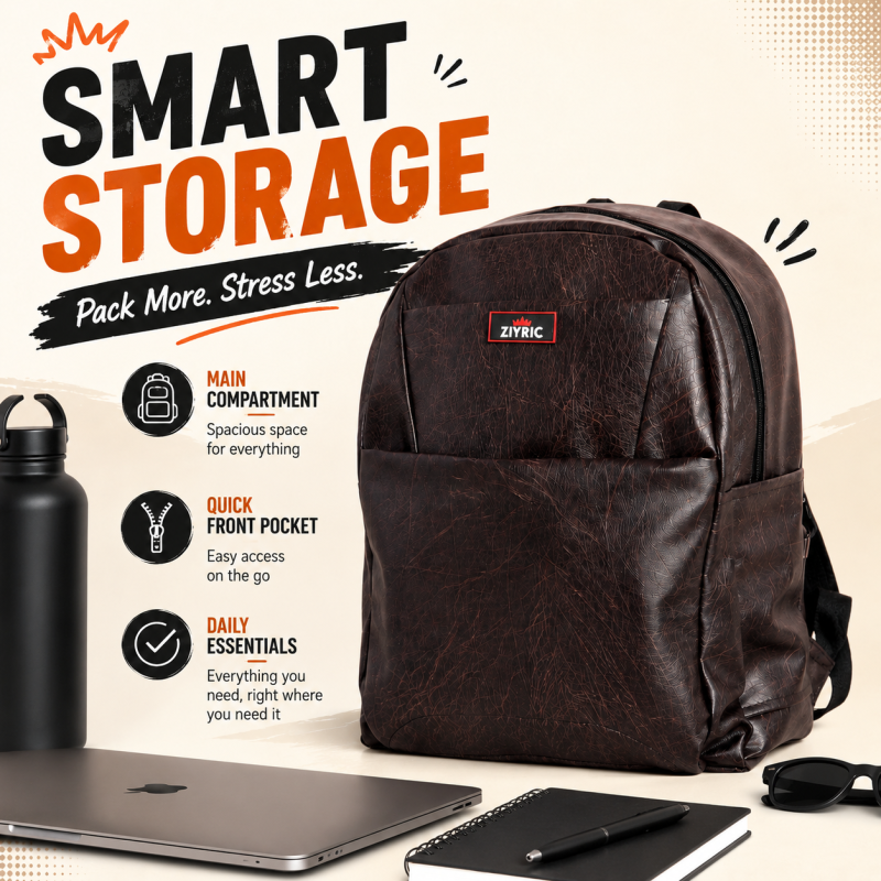 ZIYRIC Leather Backpack for Men & Women | Premium Bag