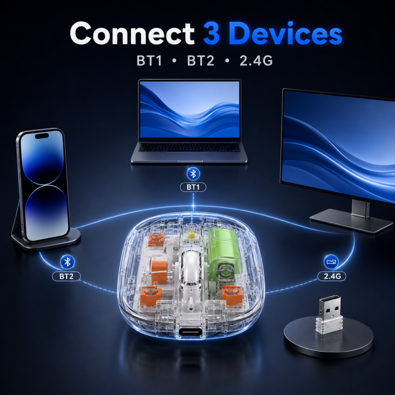 Transparent Wireless Rechargeable Mouse