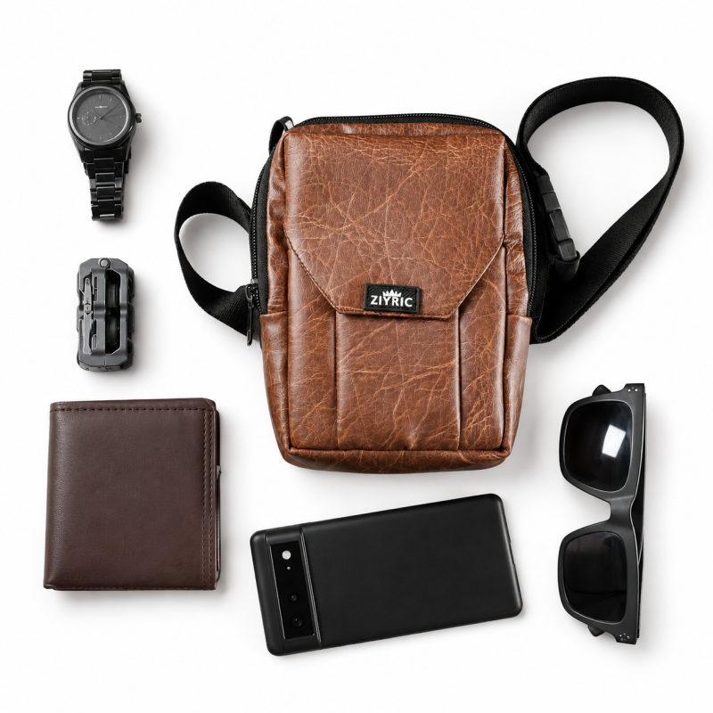 Ziyric Crossbody Shoulder Bag- Genuine Leather | Travel Accessories | Shopright.pk