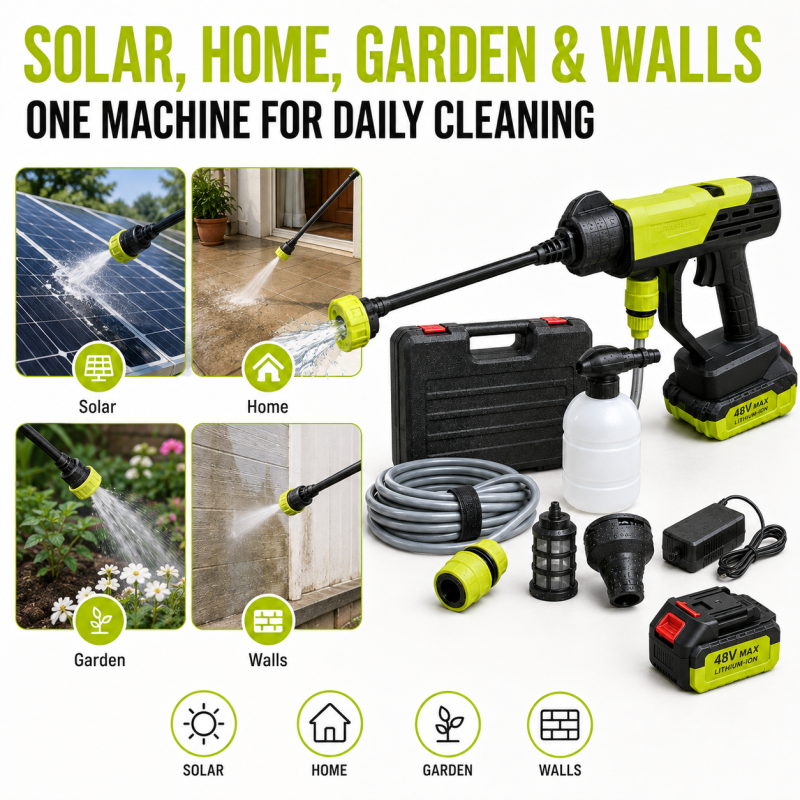 Portable Cordless High Pressure Washer Gun – Rechargeable Car, Bike & Home Cleaning Machine