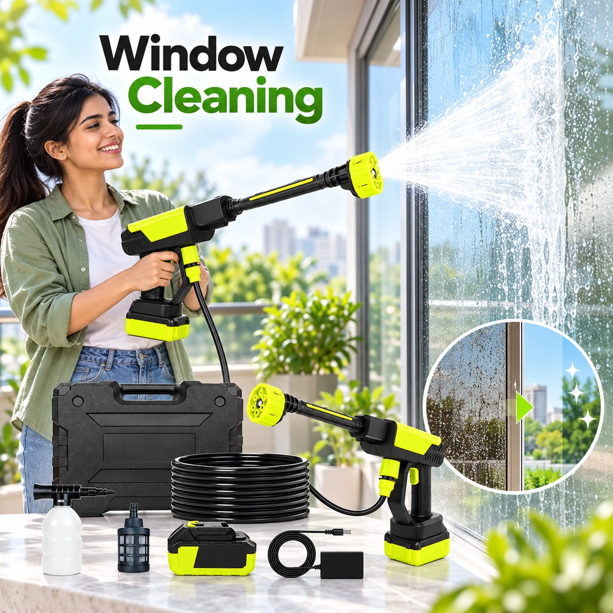 Portable Cordless High Pressure Washer Gun – Rechargeable Car, Bike & Home Cleaning Machine