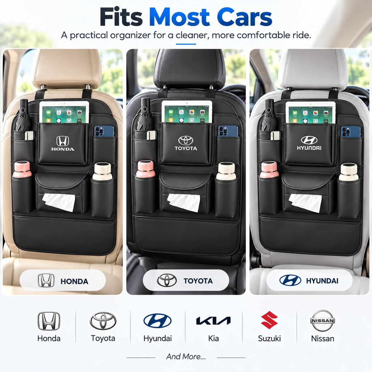 Multi Function Car Back Seat Organizer For Toyota Honda Suzuki Kia Hyundai & More | Automotive Accessories | Shopright.pk