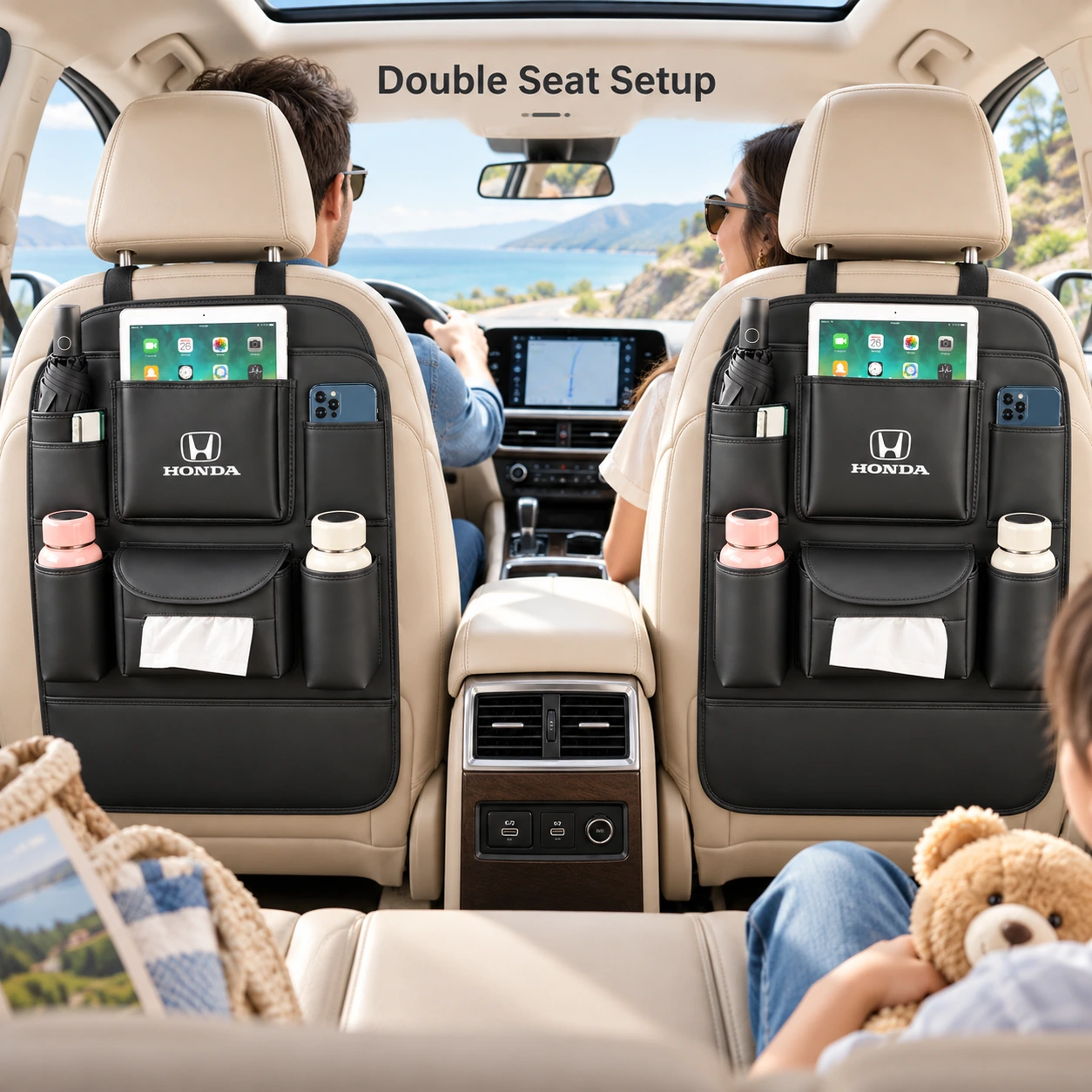 Multi Function Car Back Seat Organizer For Toyota Honda Suzuki Kia Hyundai & More | Automotive Accessories | Shopright.pk