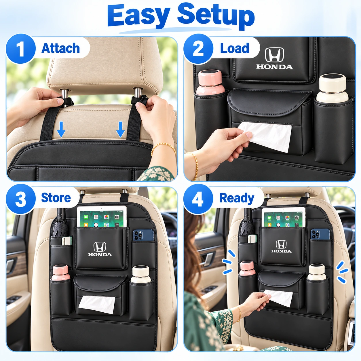 Multi Function Car Back Seat Organizer For Toyota Honda Suzuki Kia Hyundai & More | Automotive Accessories | Shopright.pk