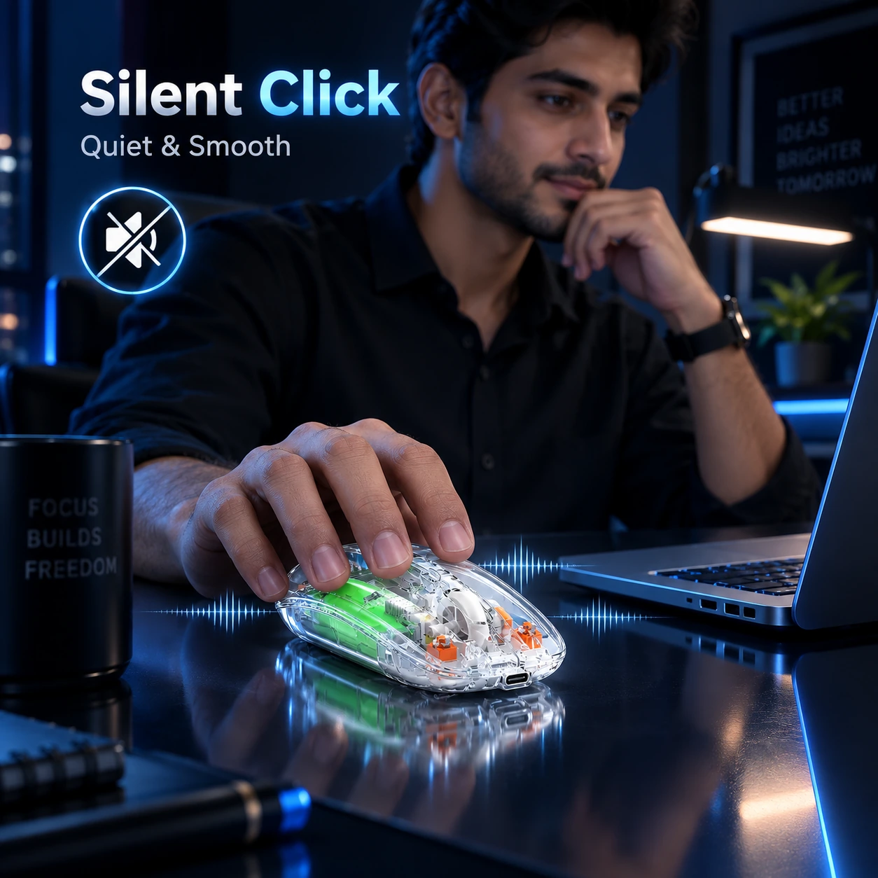Transparent Wireless Rechargeable Mouse