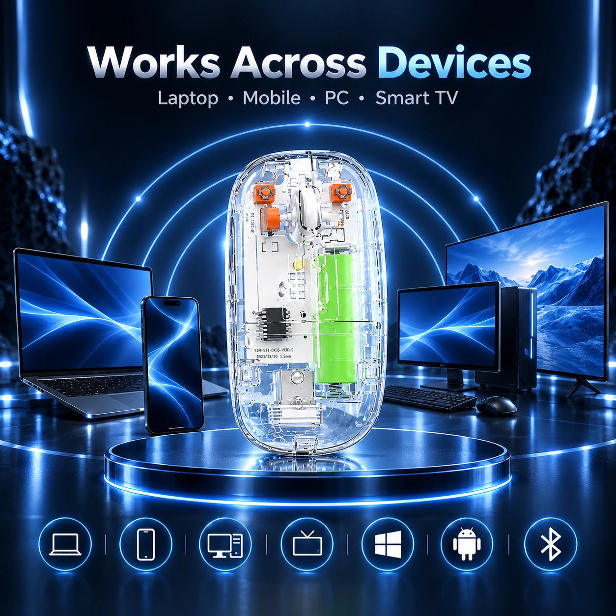 Transparent Wireless Rechargeable Mouse