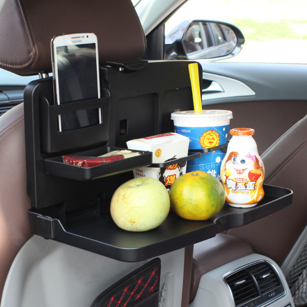 Pack Of 2: Car Dining Tray & Car Headrest Hooks