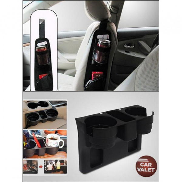 Pack Of 2 Car Chair Side Organizer & Car Valet Organizer