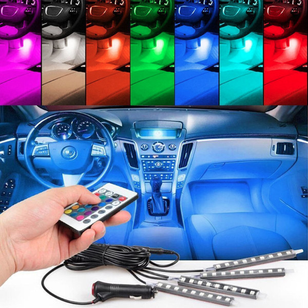 Car Interior Atmosphere Remote Control Light Decor Lamp