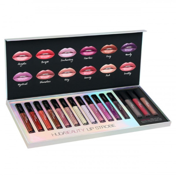 Huda Beauty Metallic Lip Countour Set Strobe Vault (Pack Of 15)