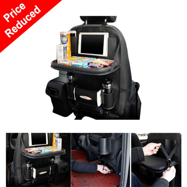 Leather Car Back Seat Organizer And Food Tray
