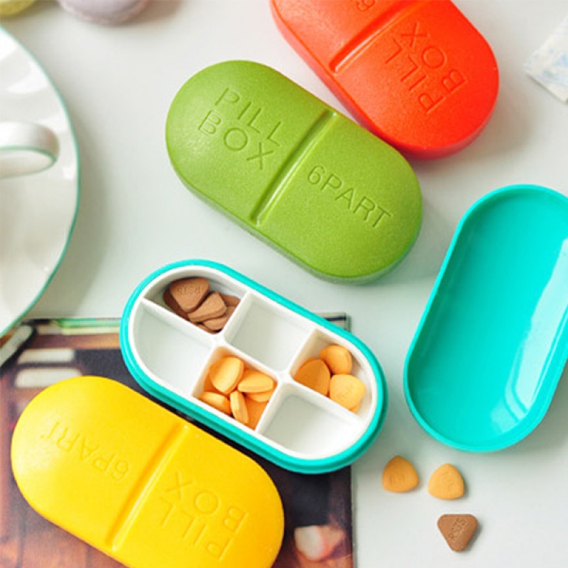 Six Slot Oval Shaped Pill Box Buy 02 And Get 02 Free