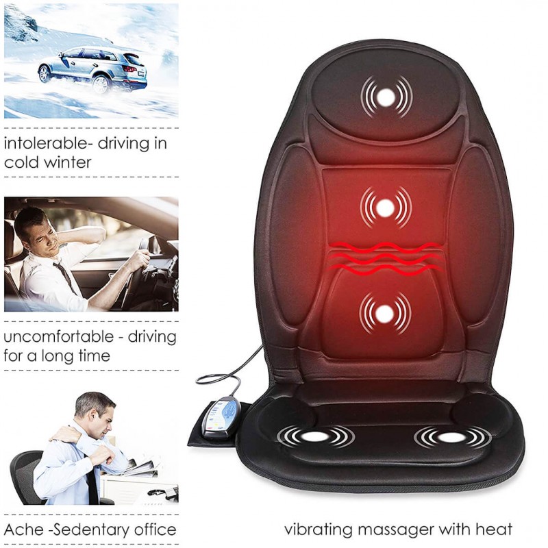 Seat Massager And Heater For Office, Home And Car