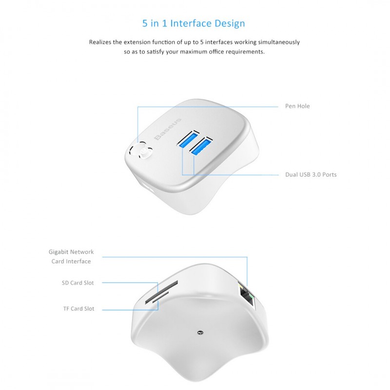 Baseus Notebook Expansion Dock 5 In 1 Multifunction Extention