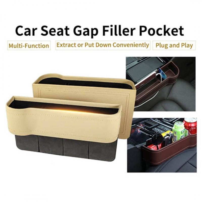 Car Seat Gap Filler Leather Cup Holder