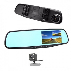 Vehicle Inner Mirror Black Box DVR full HD Dual Rec- 12v