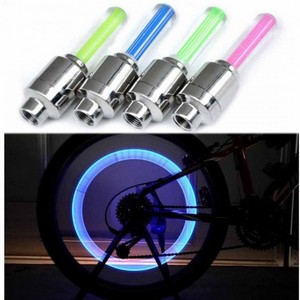 Colorful Glowing Car, Motor Cycle Tyre Valve Caps Firefly Led Wheel Light (Pack of 2)