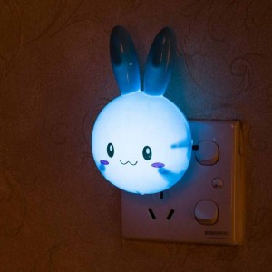 Rabbit LED Night Plug in Lamp Wall Socket