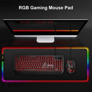 RGB Gaming Mouse Pad Large Led Mousepad With Non-Slip Rabber Base Soft Pad