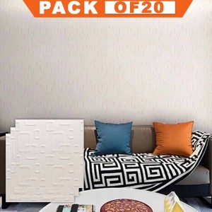 Beige Cream Circular Shapes 3D Wall Panel, Peel And Stick Wall Sticker Pack Of 20