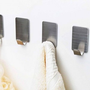 Stainless Steel Self-Adhesive Hook Bathroom Wall Door Towel Hanger