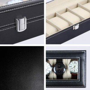 6 Slot Watch Box PU Leather