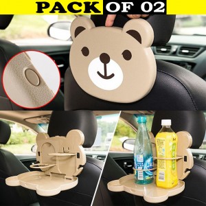 Cute Cartoon Folding Car Back Seat Table Tray(Pack Of 02)