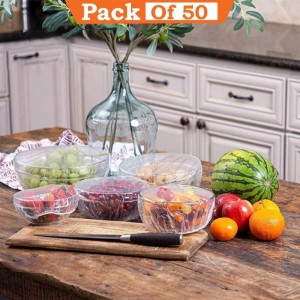 Reusable Elastic Food Plastic Bowl Covers Pack Of 50