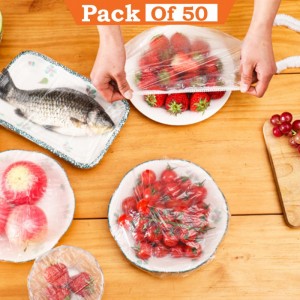Reusable Elastic Food Plastic Bowl Covers Pack Of 50