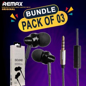 Remax Stereo Handfree Rm 512 Pack Of 03
