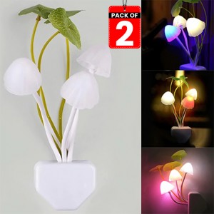 LED Night Light Mushroom Lamp By Baby Bits Pack of 02