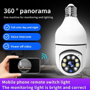 Mini HD Bulb Camera With 360 Degree PTZ Function