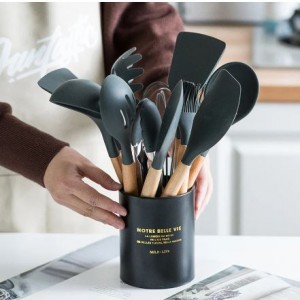 12Pcs Silicone Cooking Kitchen Utensils Set Essential Tools for Modern Culinary Mastery