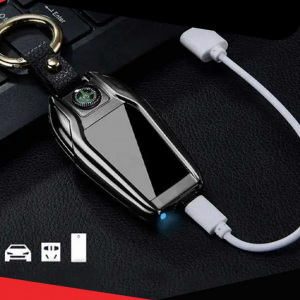 Luxury BMW Logo Display Keychain With Lighter + Compass