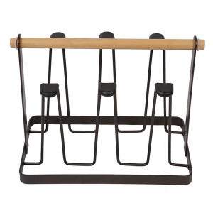 Wooden Handle Cup Drying Rack Stand