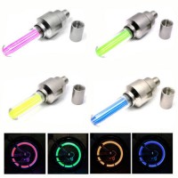 Colorful Glowing Car, Motor Cycle Tyre Valve Caps Firefly Led Wheel Light (Pack of 2)