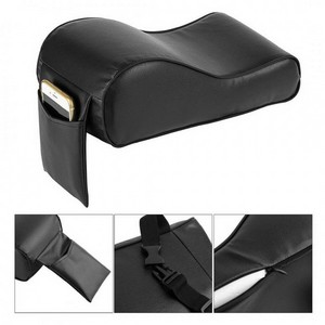 Car PU Memory Foam Armrest Console Cushion Cover Black