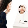 5X Magnifier LED Lamp Desktop Makeup Mirror with Fan 3 In 1