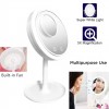 5X Magnifier LED Lamp Desktop Makeup Mirror with Fan 3 In 1